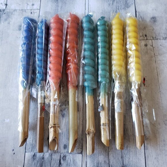 Set of Multi-color Garden Candles on Bamboo Stakes - Picture 1 of 2